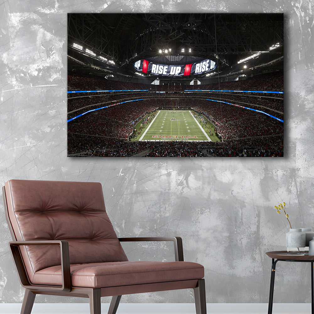 Atlanta's Mercedes Benz Stadium, Stadium Canvas, Sport Art, Gift for him, Man Cave Decor, Art Print, Canvas Print Wall Art