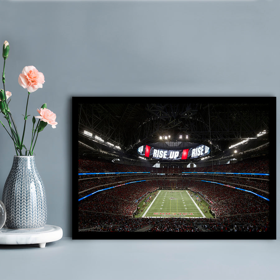 Atlanta's Mercedes Benz Stadium, Stadium Canvas, Sport Art, Gift for him, Framed Art Print Wall Decor, Picture Framed