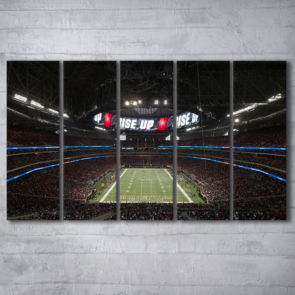Atlanta's Mercedes Benz Stadium, Stadium Canvas, Sport Art, 5 Panel B, Extra Large Canvas, Canvas Print Wall Art