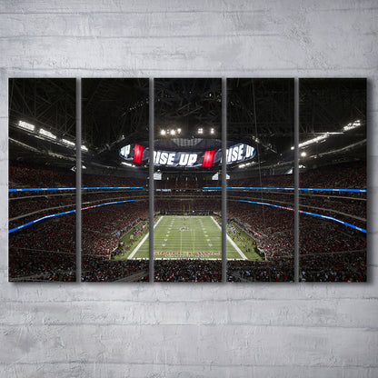 Atlanta's Mercedes Benz Stadium, Stadium Canvas, Sport Art, 5 Panel B, Extra Large Canvas, Canvas Print Wall Art