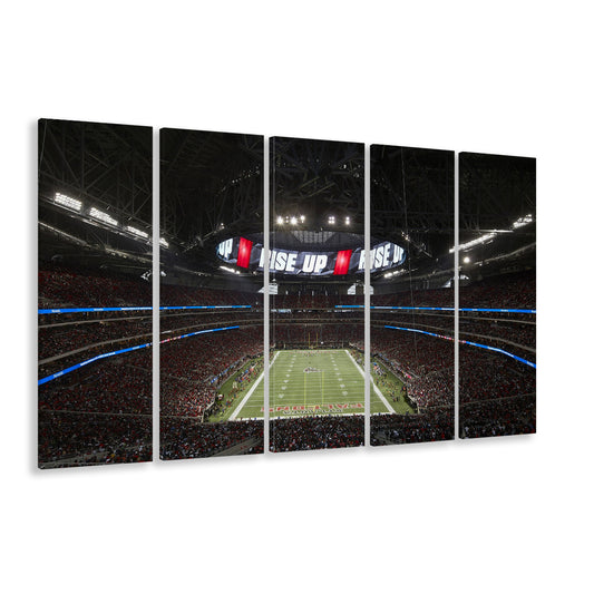 Atlanta's Mercedes Benz Stadium, Stadium Canvas, Sport Art, 5 Panel B, Extra Large Canvas, Canvas Print Wall Art