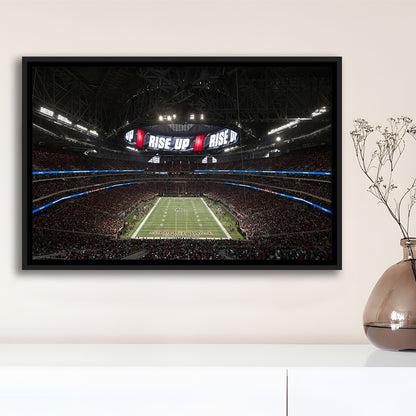 Atlanta's Mercedes Benz Stadium, Stadium Canvas, Sport Art, Framed Canvas Print Wall Art, Floating Frame