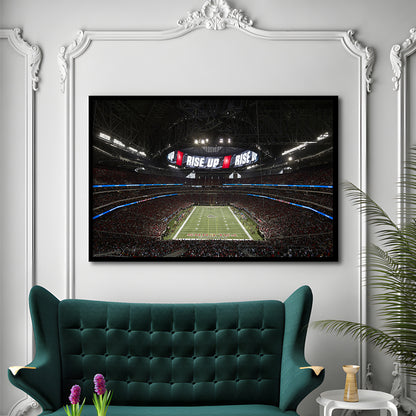 Atlanta's Mercedes Benz Stadium, Stadium Canvas, Sport Art, Gift for him, Framed Art Print Wall Decor, Picture Framed