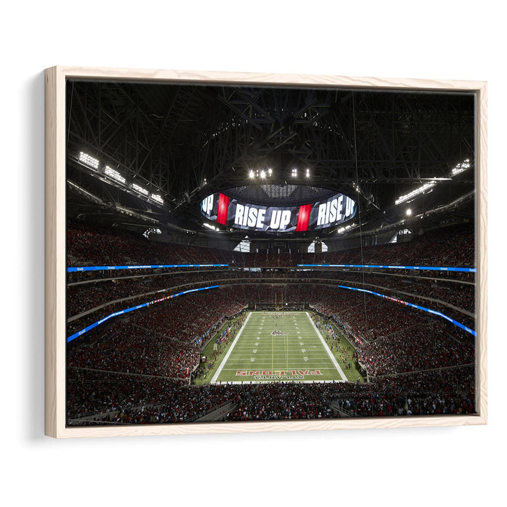 Atlanta's Mercedes Benz Stadium, Stadium Canvas, Sport Art, Framed Canvas Print Wall Art, Floating Frame