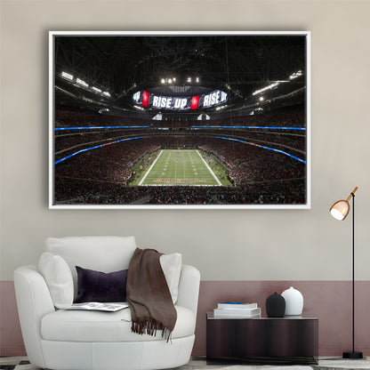 Atlanta's Mercedes Benz Stadium, Stadium Canvas, Sport Art, Framed Canvas Print Wall Art, Floating Frame