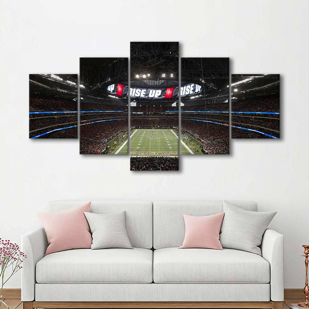 Atlanta's Mercedes Benz Stadium, Stadium Canvas, Sport Art, Gift for him, 5 Panel, Large Canvas, Canvas Print Wall Art
