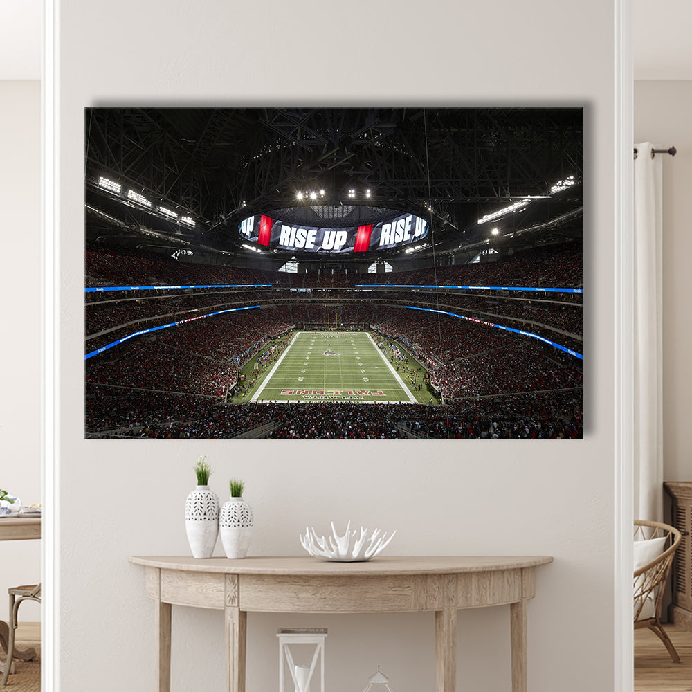 Atlanta's Mercedes Benz Stadium, Stadium Canvas, Sport Art, Gift for him, Man Cave Decor, Art Print, Canvas Print Wall Art