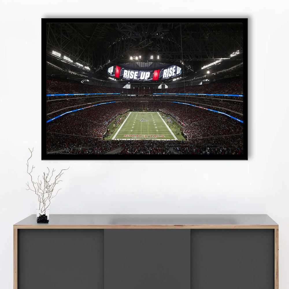Atlanta's Mercedes Benz Stadium, Stadium Canvas, Sport Art, Gift for him, Framed Art Print Wall Decor, Picture Framed