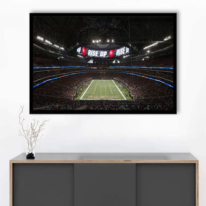 Atlanta's Mercedes Benz Stadium, Stadium Canvas, Sport Art, Gift for him, Framed Art Print Wall Decor, Picture Framed