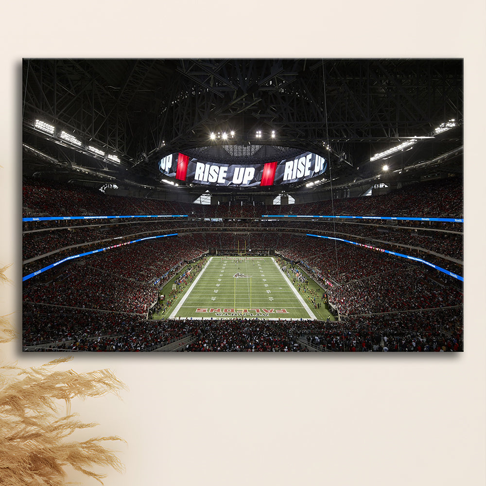 Atlanta's Mercedes Benz Stadium, Stadium Canvas, Sport Art, Gift for him, Man Cave Decor, Art Print, Canvas Print Wall Art