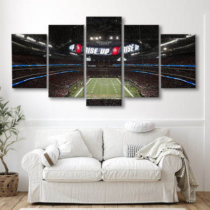 Atlanta's Mercedes Benz Stadium, Stadium Canvas, Sport Art, Gift for him, 5 Panel, Large Canvas, Canvas Print Wall Art