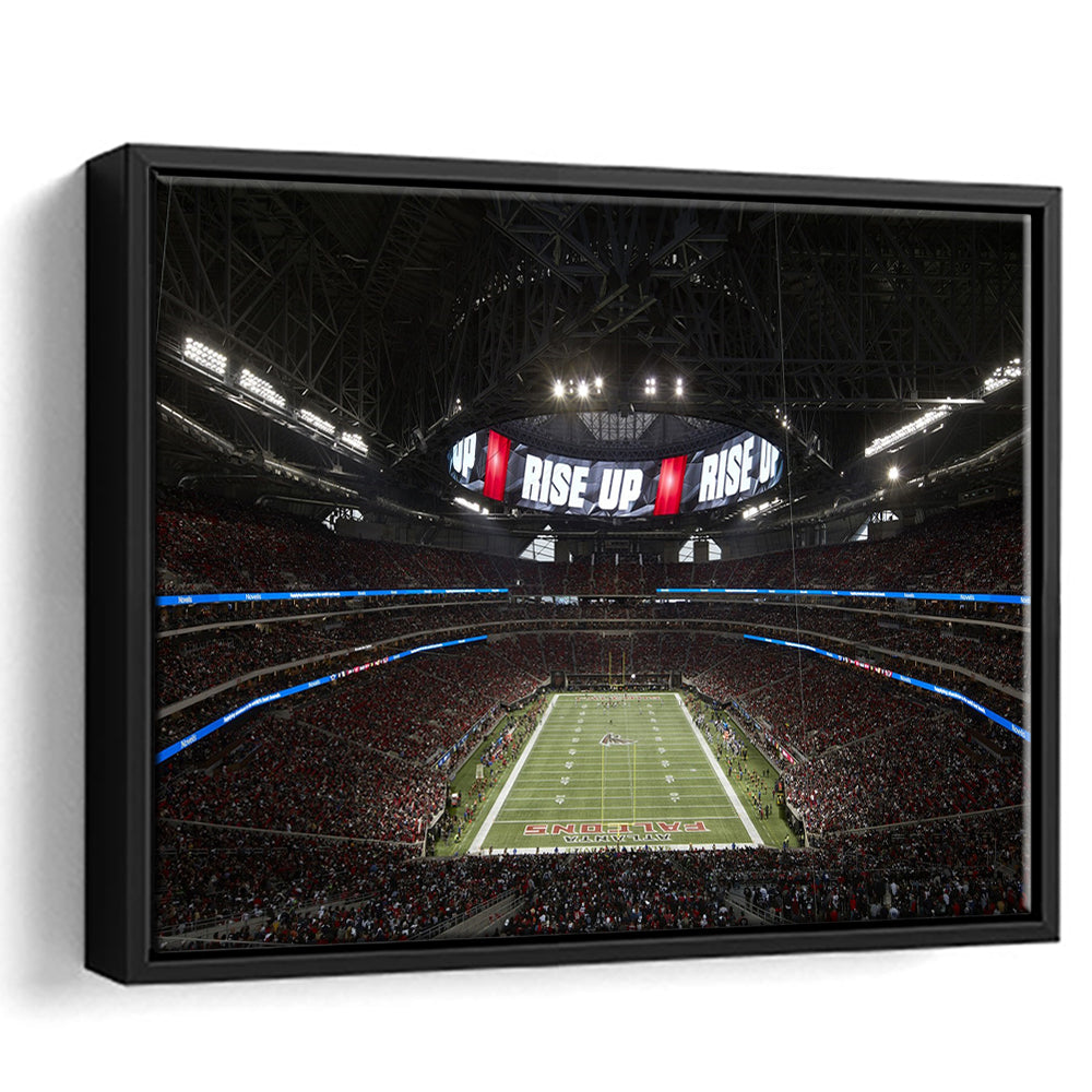 Atlanta's Mercedes Benz Stadium, Stadium Canvas, Sport Art, Framed Canvas Print Wall Art, Floating Frame