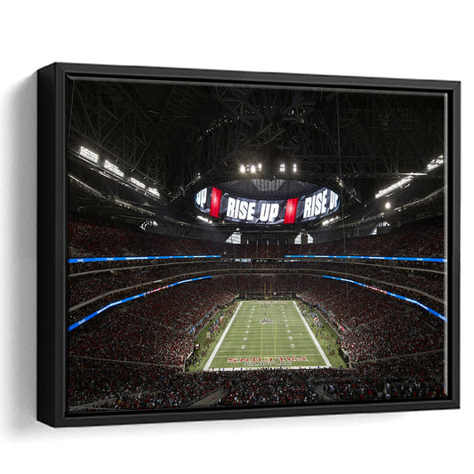 Atlanta's Mercedes Benz Stadium, Stadium Canvas, Sport Art, Framed Canvas Print Wall Art, Floating Frame