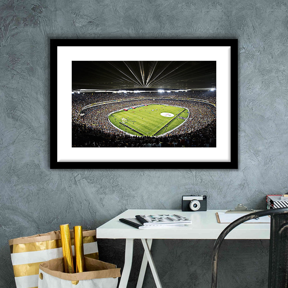 Atlas Fc Stadium, Stadium Canvas, Sport Art, Gift for him, White Border Framed Art Print Wall Decor