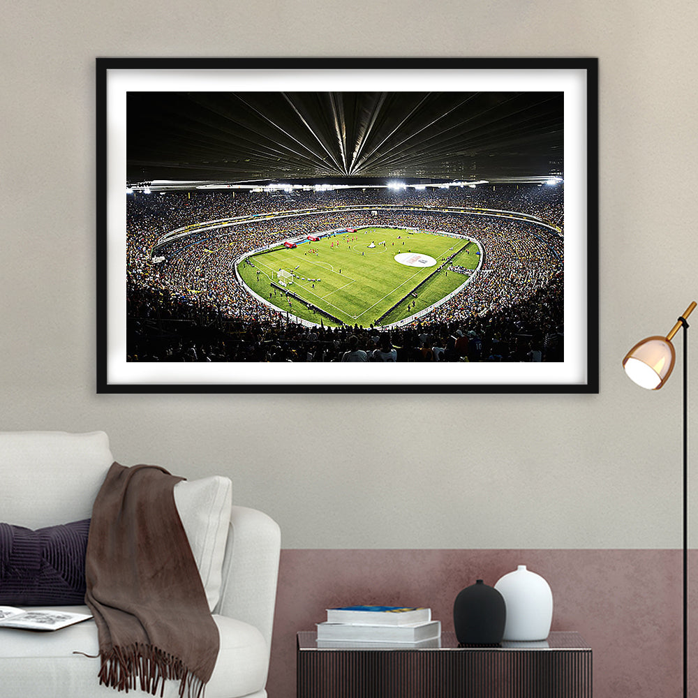 Atlas Fc Stadium, Stadium Canvas, Sport Art, Gift for him, White Border Framed Art Print Wall Decor