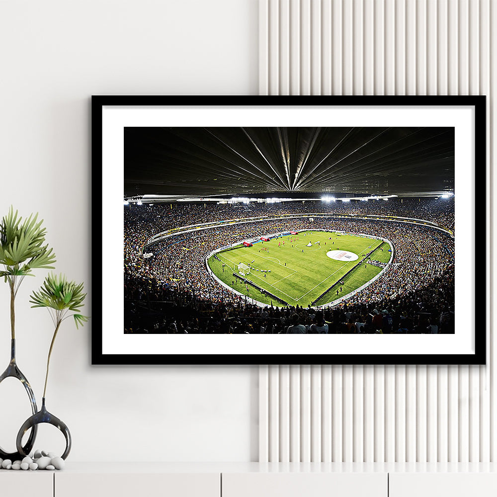 Atlas Fc Stadium, Stadium Canvas, Sport Art, Gift for him, White Border Framed Art Print Wall Decor