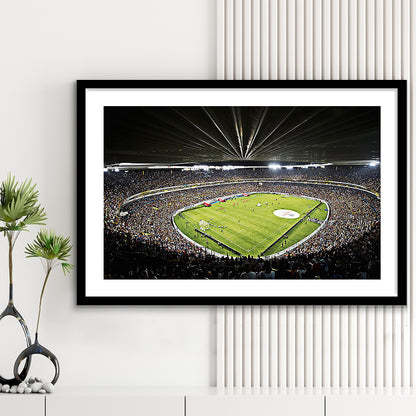 Atlas Fc Stadium, Stadium Canvas, Sport Art, Gift for him, White Border Framed Art Print Wall Decor