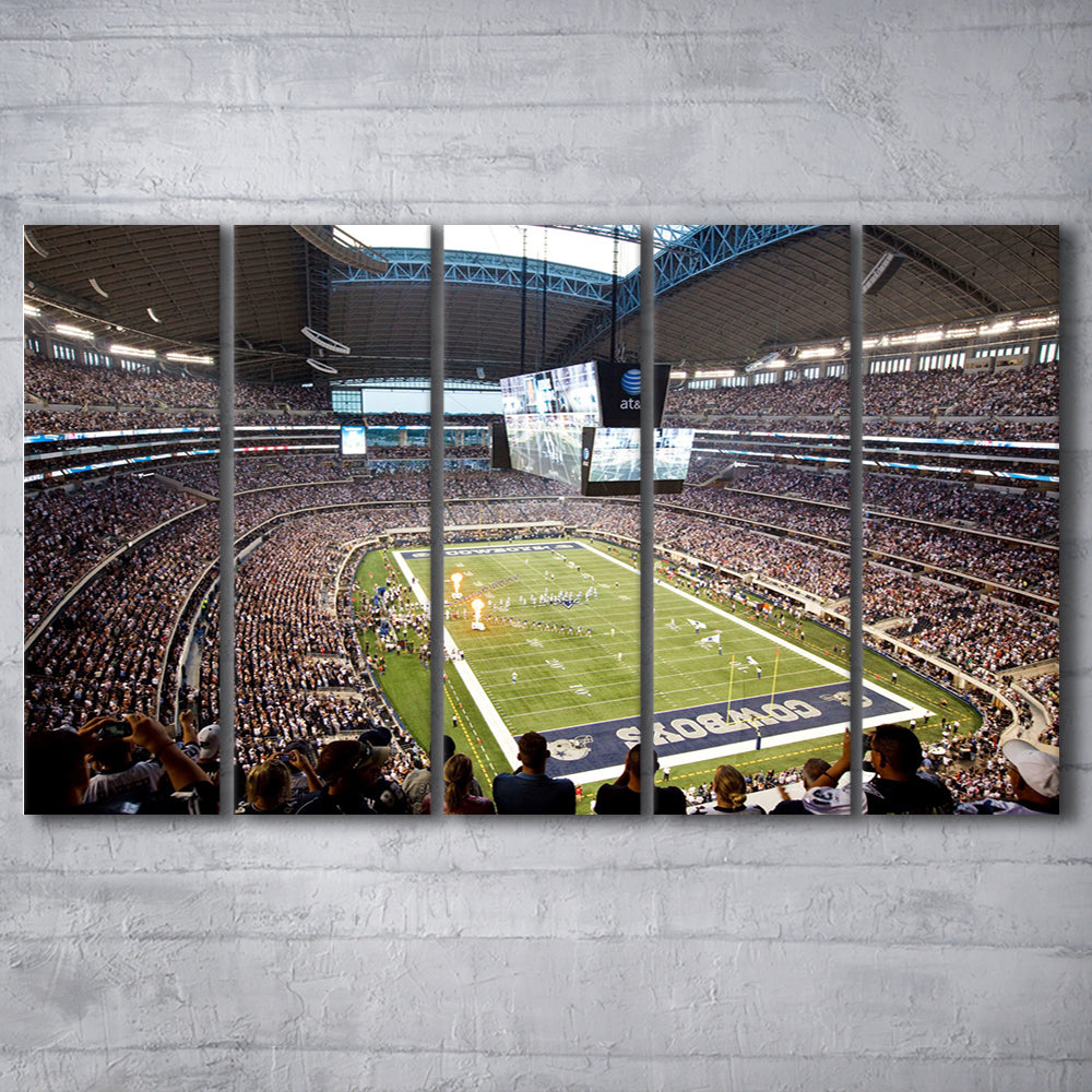Att Cowboys, Stadium Canvas, Sport Art, 5 Panel B, Extra Large Canvas, Canvas Print Wall Art