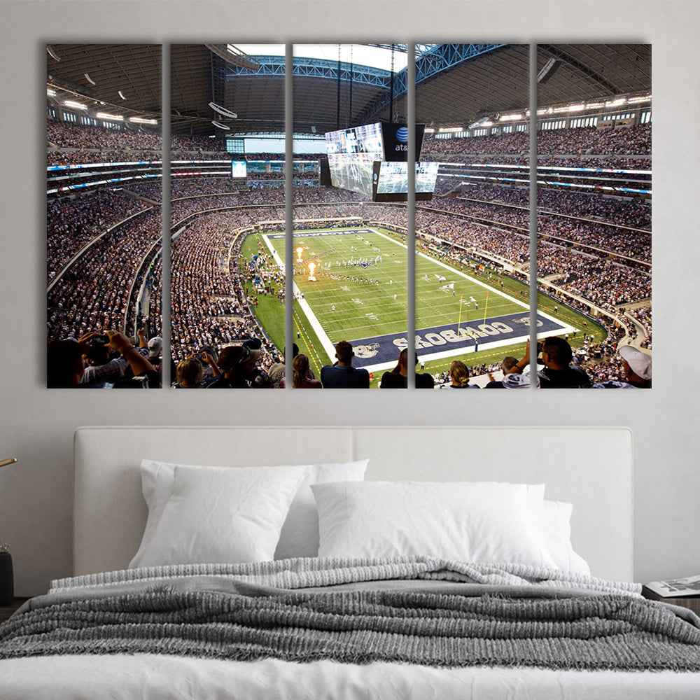 Att Cowboys, Stadium Canvas, Sport Art, 5 Panel B, Extra Large Canvas, Canvas Print Wall Art