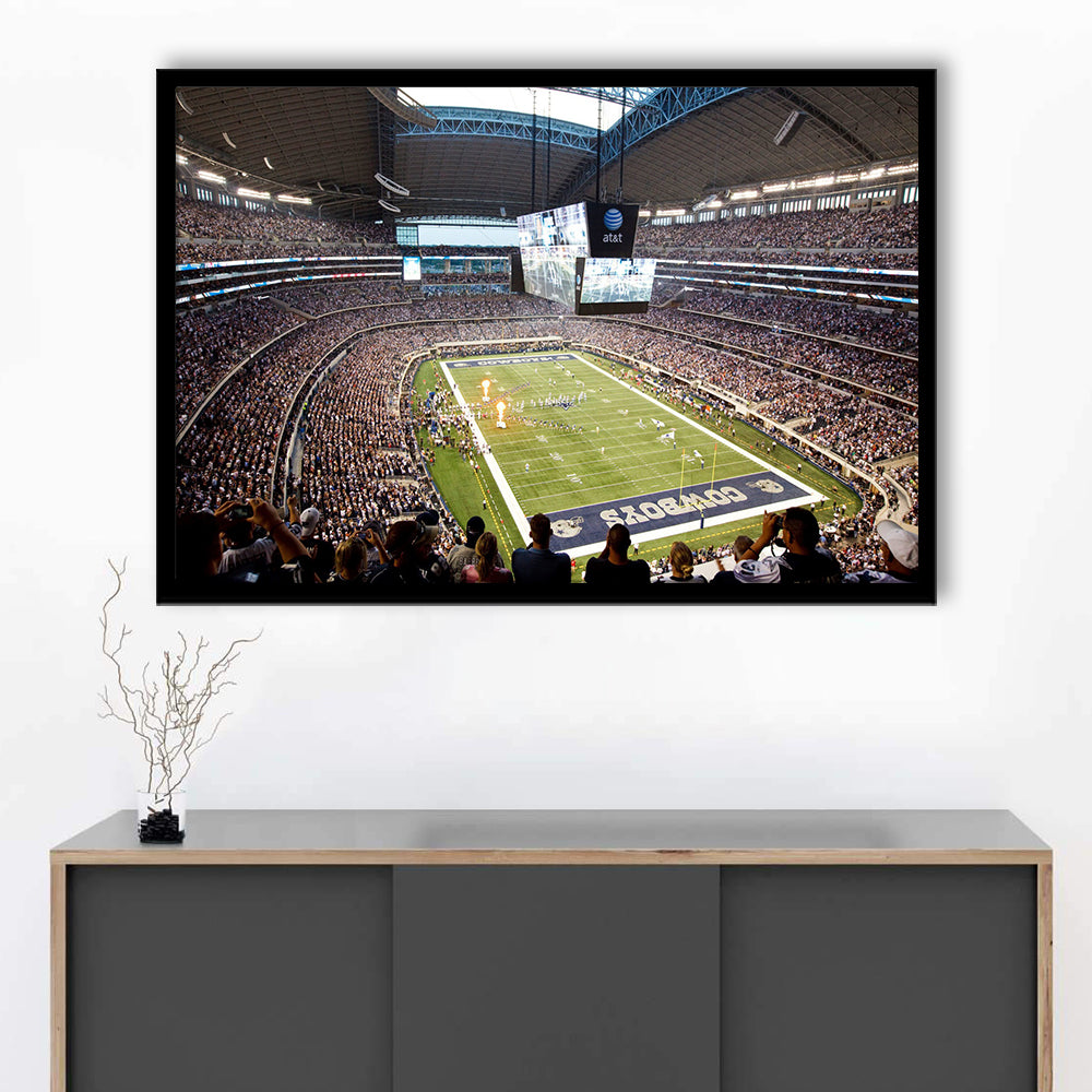 Att Cowboys, Stadium Canvas, Sport Art, Gift for him, Framed Art Print Wall Decor, Picture Framed