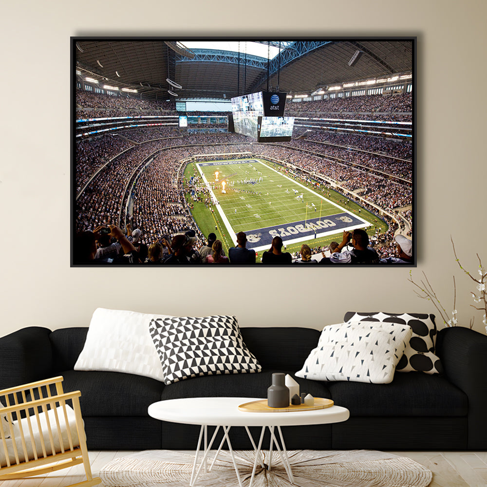 Att Cowboys, Stadium Canvas, Sport Art, Framed Canvas Print Wall Art, Floating Frame