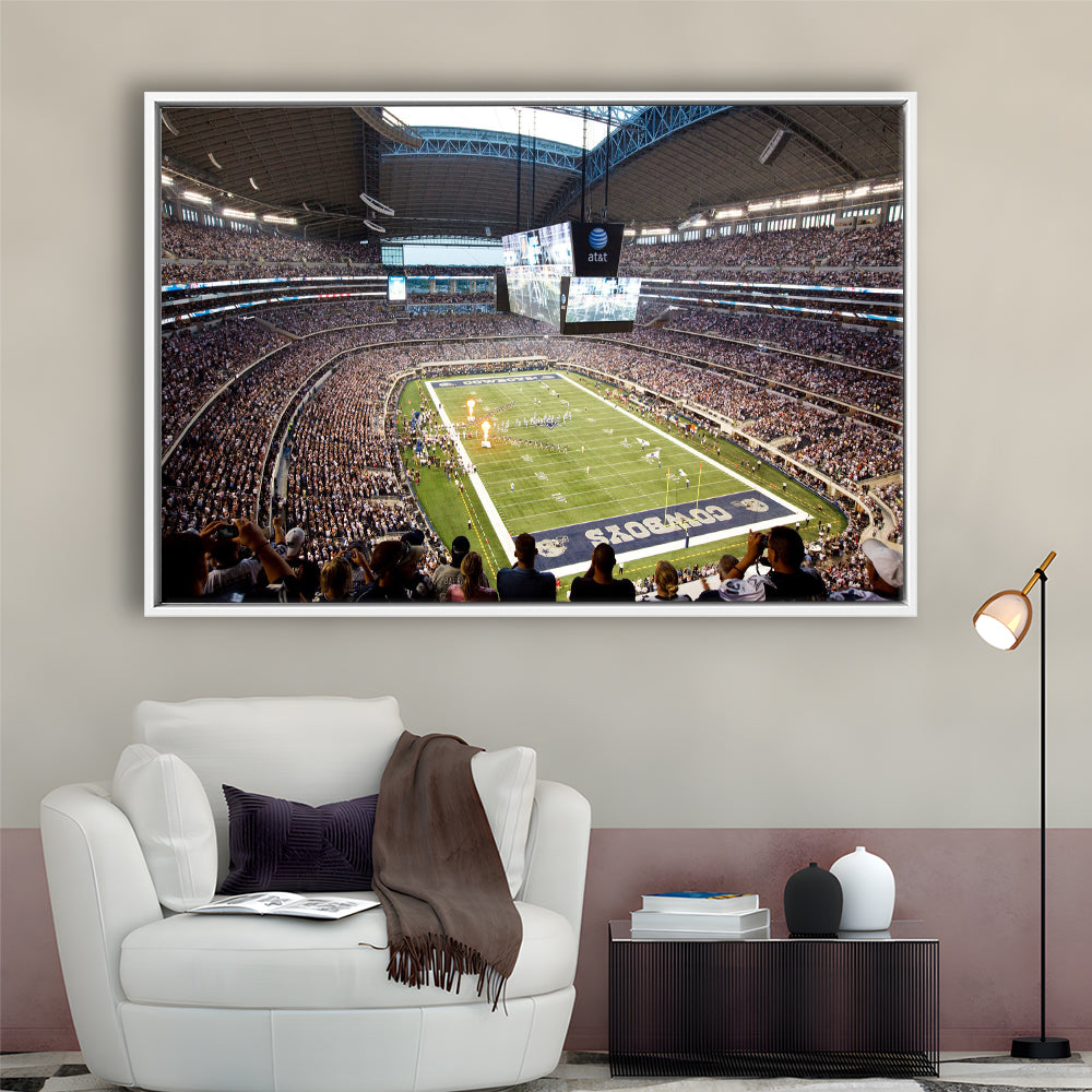 Att Cowboys, Stadium Canvas, Sport Art, Framed Canvas Print Wall Art, Floating Frame