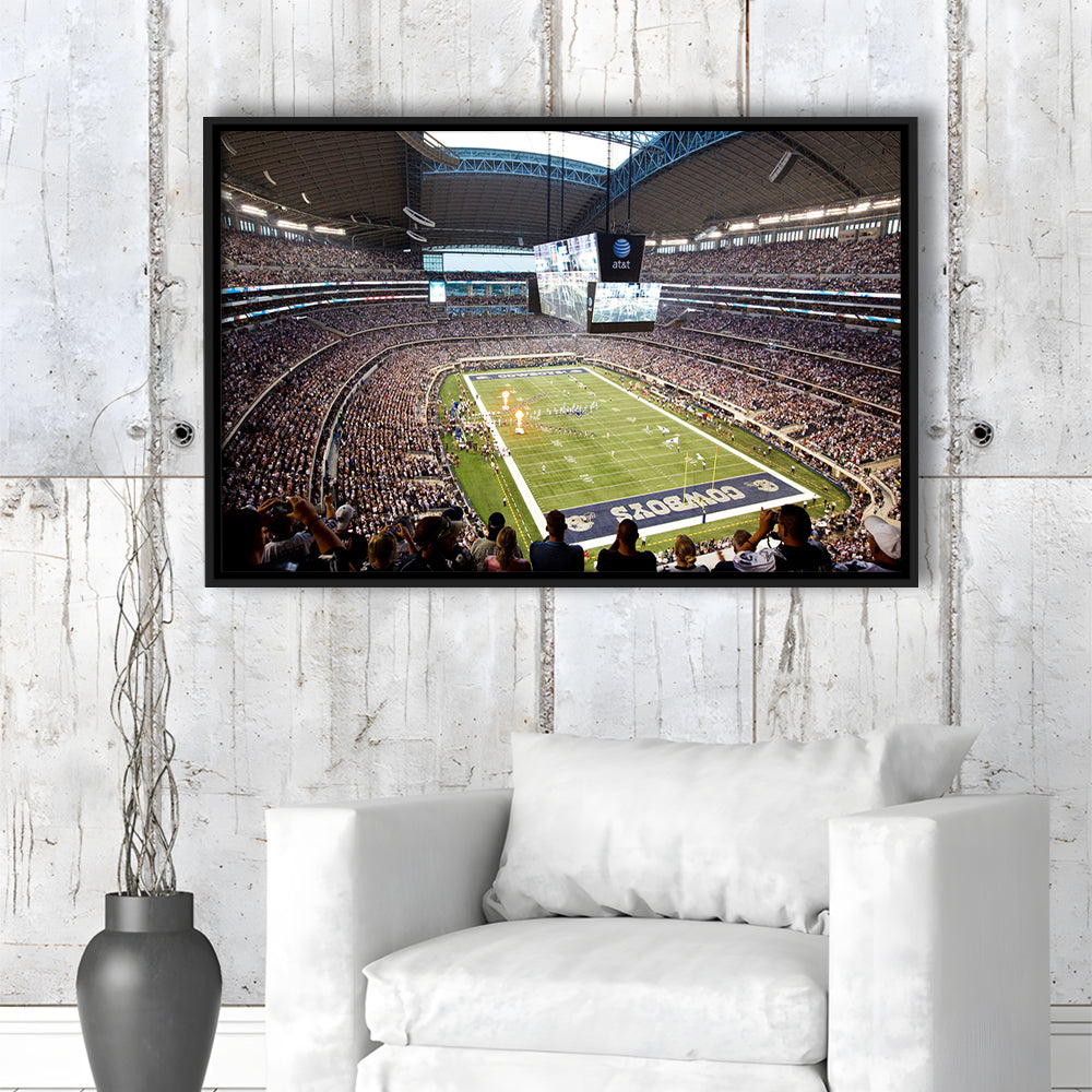 Att Cowboys, Stadium Canvas, Sport Art, Framed Canvas Print Wall Art, Floating Frame