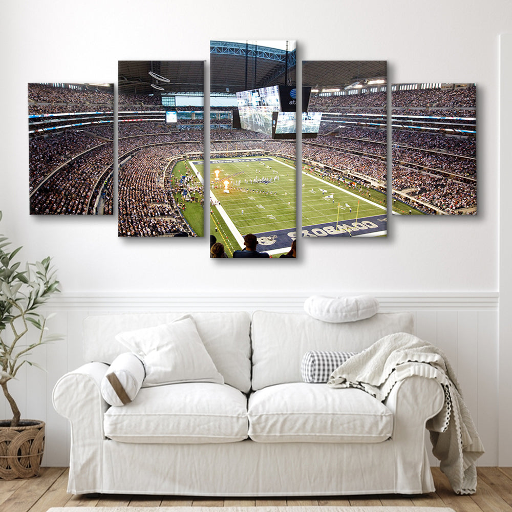 Att Cowboys, Stadium Canvas, Sport Art, Gift for him, 5 Panel, Large Canvas, Canvas Print Wall Art