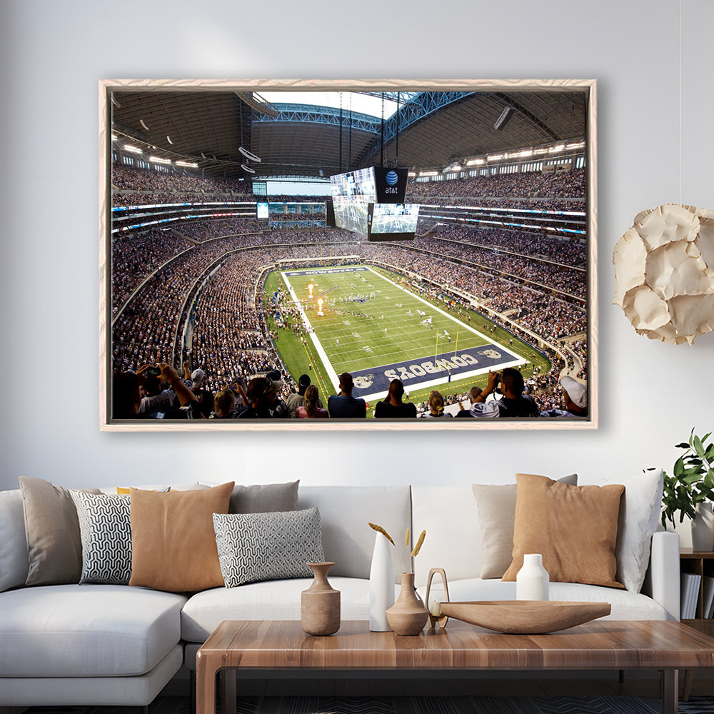 Att Cowboys, Stadium Canvas, Sport Art, Framed Canvas Print Wall Art, Floating Frame