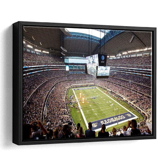 Att Cowboys, Stadium Canvas, Sport Art, Framed Canvas Print Wall Art, Floating Frame