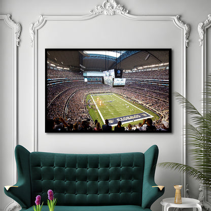 Att Cowboys, Stadium Canvas, Sport Art, Gift for him, Framed Art Print Wall Decor, Picture Framed