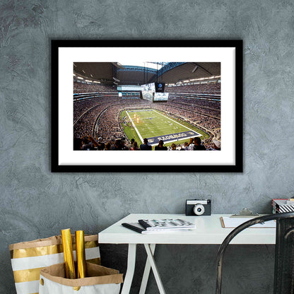 Att Cowboys, Stadium Canvas, Sport Art, Gift for him, White Border Framed Art Print Wall Decor