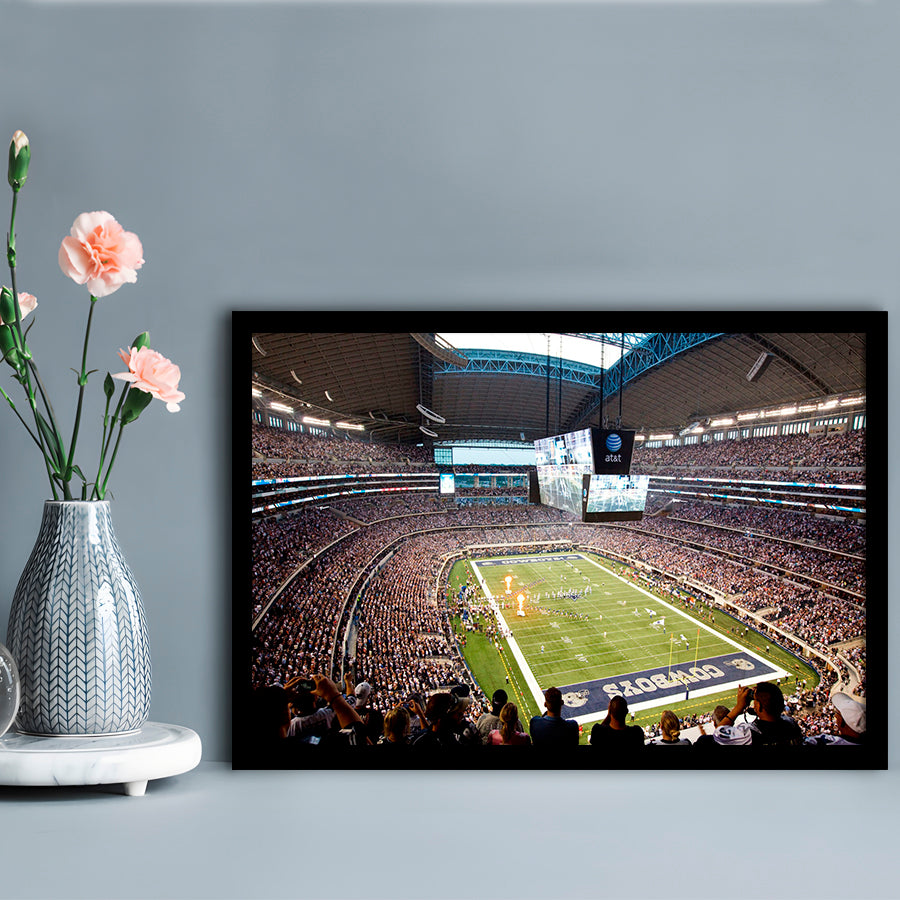 Att Cowboys, Stadium Canvas, Sport Art, Gift for him, Framed Art Print Wall Decor, Picture Framed