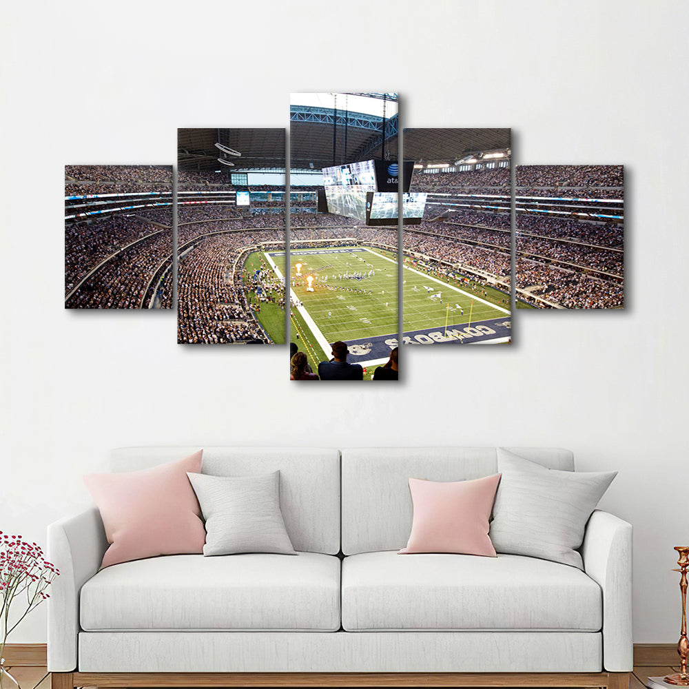 Att Cowboys, Stadium Canvas, Sport Art, Gift for him, 5 Panel, Large Canvas, Canvas Print Wall Art