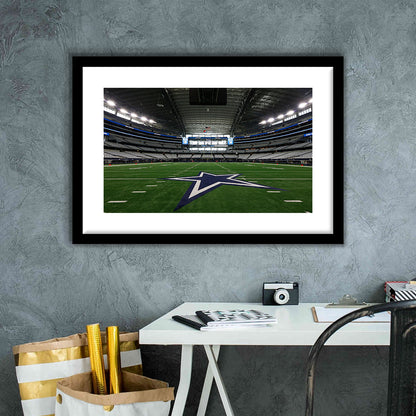 Att Stadium Dallas, Stadium Canvas, Sport Art, Gift for him, White Border Framed Art Print Wall Decor