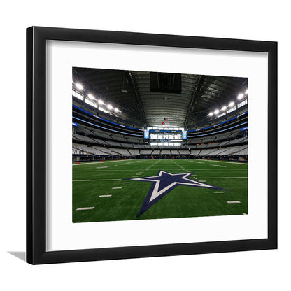 Att Stadium Dallas, Stadium Canvas, Sport Art, Gift for him, White Border Framed Art Print Wall Decor
