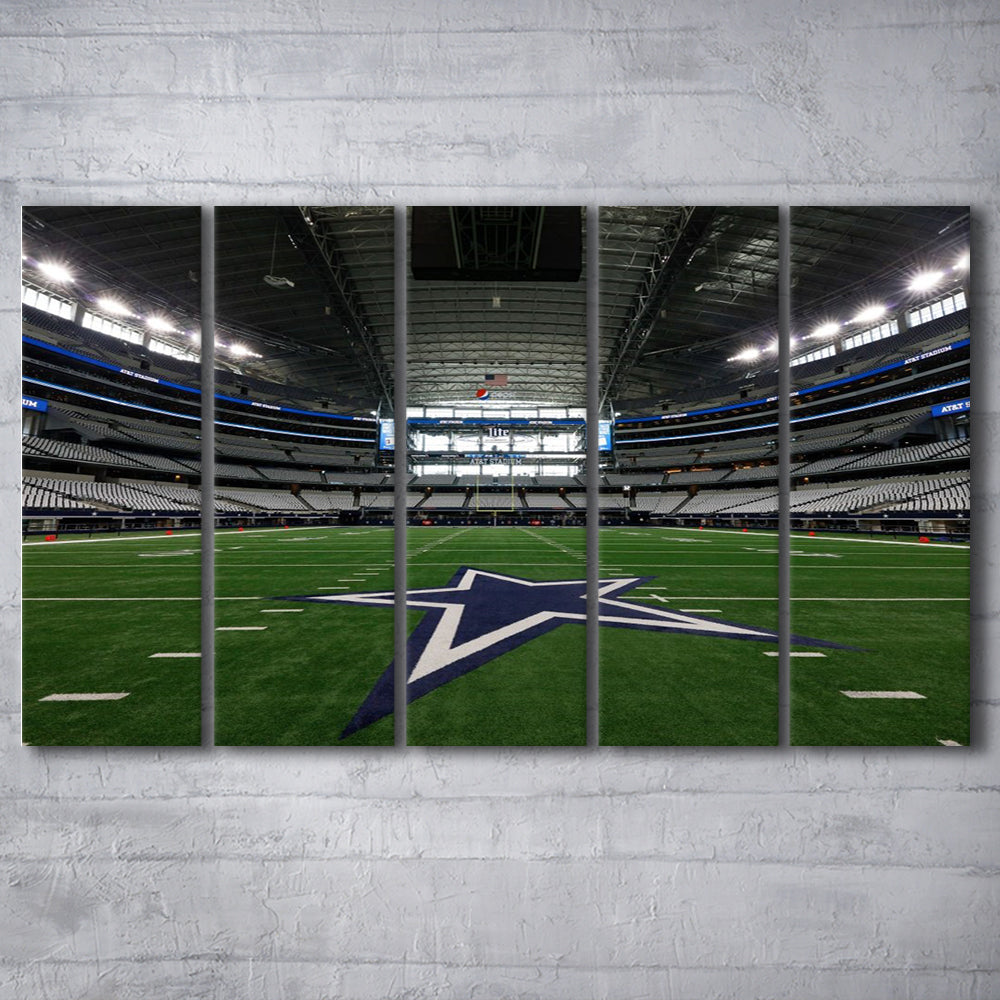 Att Stadium Dallas, Stadium Canvas, Sport Art, 5 Panel B, Extra Large Canvas, Canvas Print Wall Art