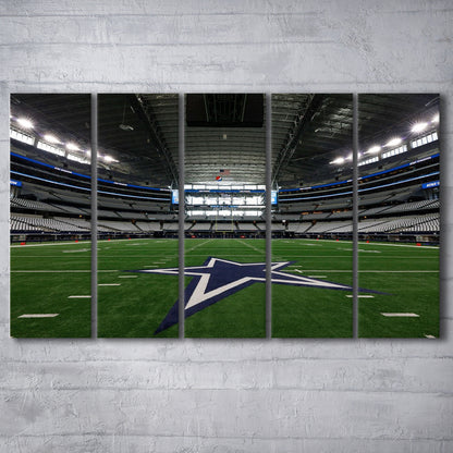 Att Stadium Dallas, Stadium Canvas, Sport Art, 5 Panel B, Extra Large Canvas, Canvas Print Wall Art