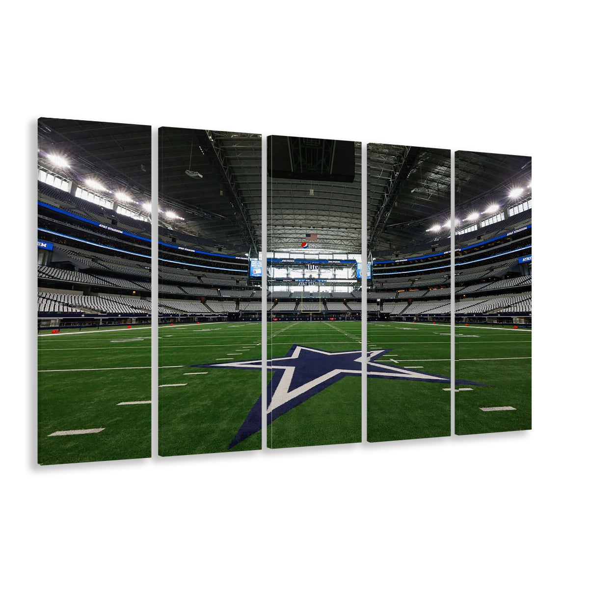 Att Stadium Dallas, Stadium Canvas, Sport Art, 5 Panel B, Extra Large Canvas, Canvas Print Wall Art
