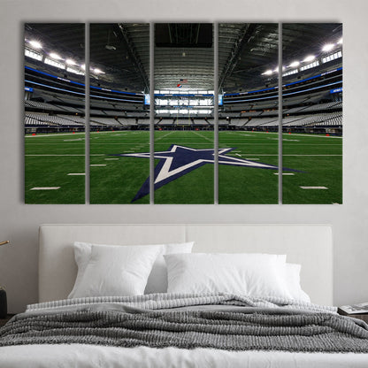 Att Stadium Dallas, Stadium Canvas, Sport Art, 5 Panel B, Extra Large Canvas, Canvas Print Wall Art