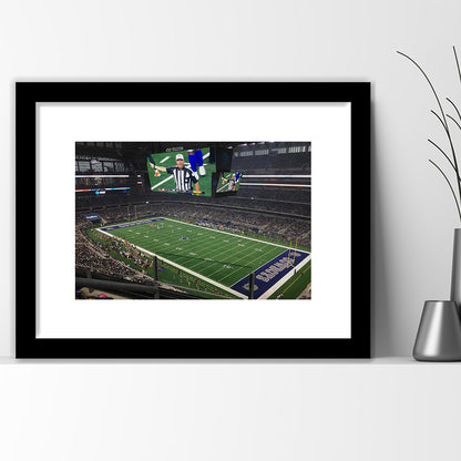 Att Stadium Football, Stadium Canvas, Sport Art, Gift for him, White Border Framed Art Print Wall Decor