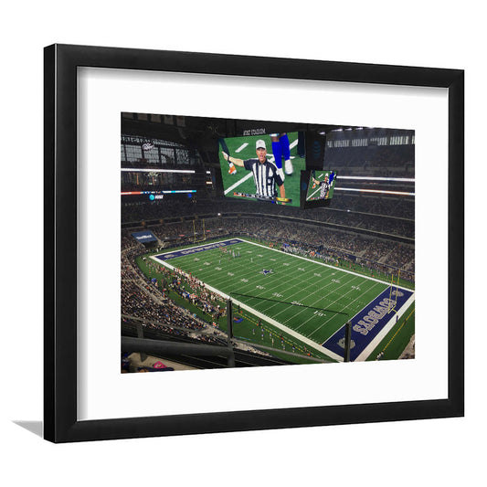 Att Stadium Football, Stadium Canvas, Sport Art, Gift for him, White Border Framed Art Print Wall Decor