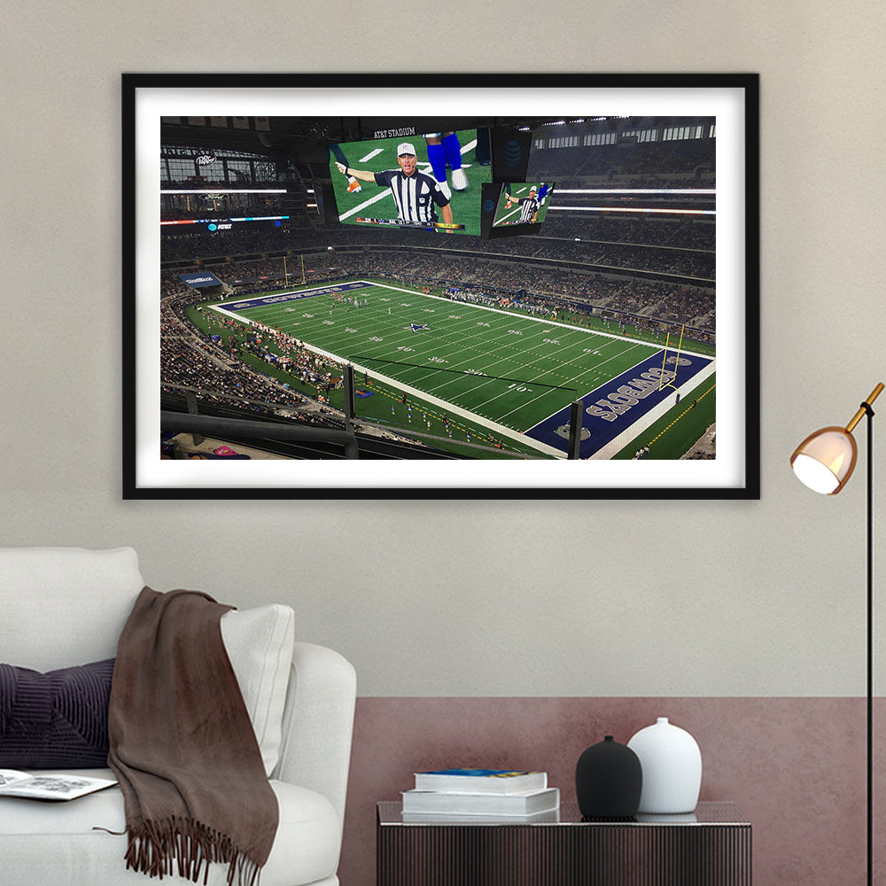 Att Stadium Football, Stadium Canvas, Sport Art, Gift for him, White Border Framed Art Print Wall Decor