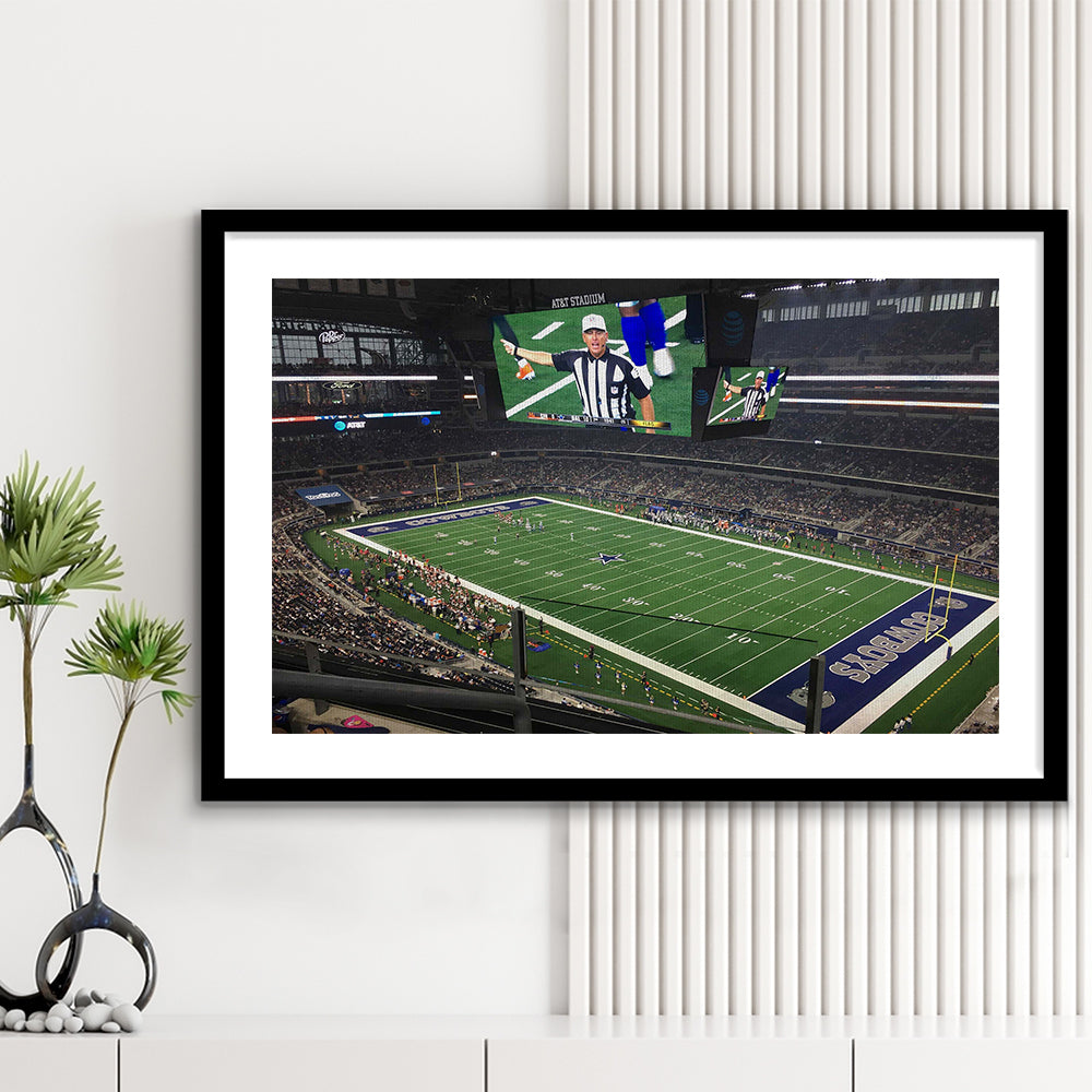 Att Stadium Football, Stadium Canvas, Sport Art, Gift for him, White Border Framed Art Print Wall Decor