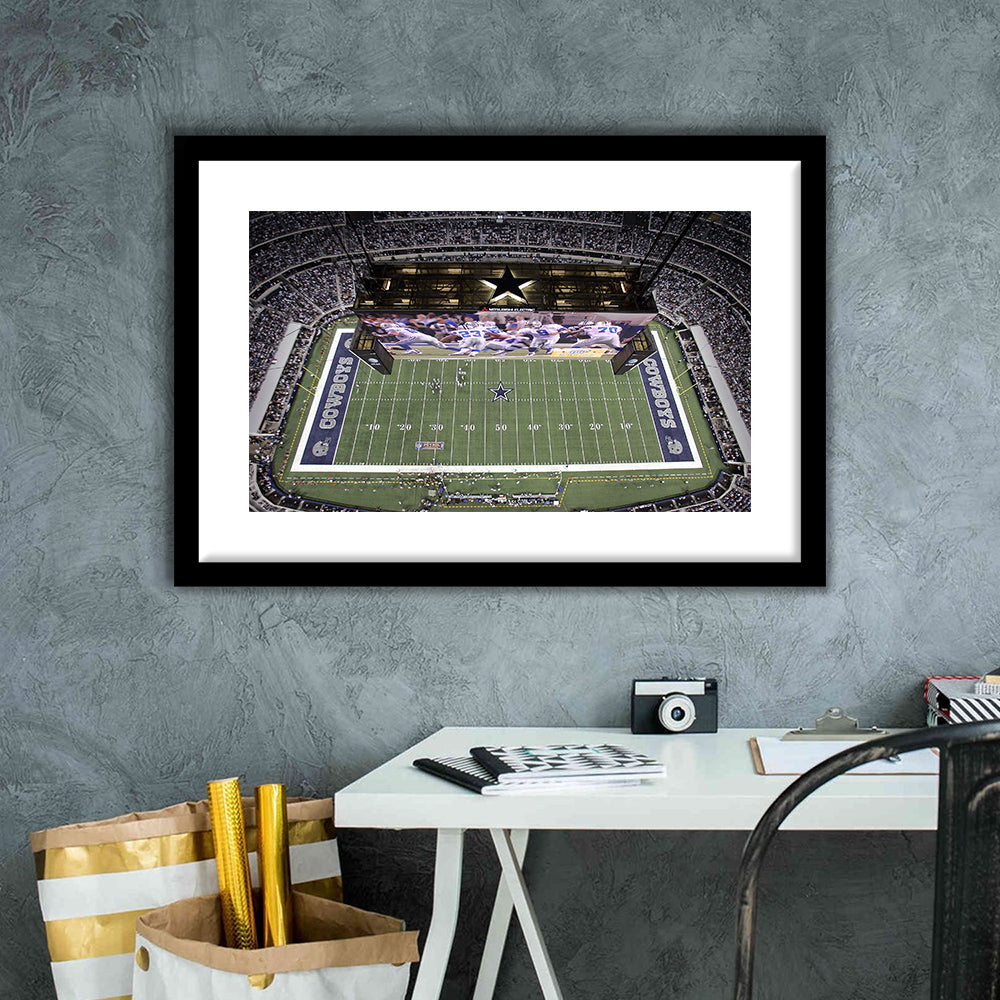 Att Stadium, Stadium Canvas, Sport Art, Fan Gifts, White Border Framed Art Print Wall Decor