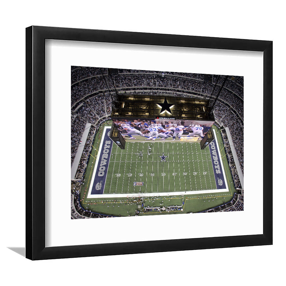 Att Stadium, Stadium Canvas, Sport Art, Fan Gifts, White Border Framed Art Print Wall Decor