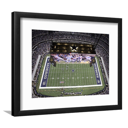 Att Stadium, Stadium Canvas, Sport Art, Fan Gifts, White Border Framed Art Print Wall Decor