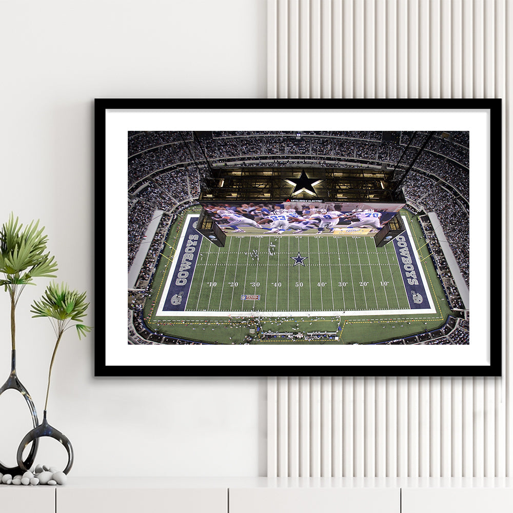 Att Stadium, Stadium Canvas, Sport Art, Fan Gifts, White Border Framed Art Print Wall Decor