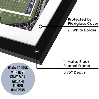 Att Stadium, Stadium Canvas, Sport Art, Fan Gifts, White Border Framed Art Print Wall Decor