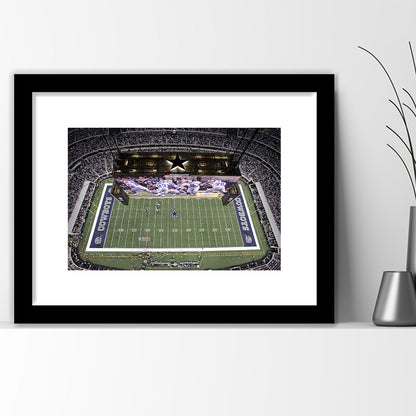 Att Stadium, Stadium Canvas, Sport Art, Fan Gifts, White Border Framed Art Print Wall Decor